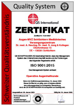 Zertifikat Augen-MVZ Schlüchtern